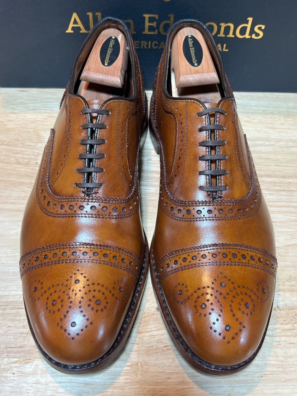 Allen Edmonds Strand Men’s Leather Brogue Oxfords Sz 11D Made In USA 🇺🇸